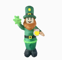 Modèle gonflable lumineux de vieil homme irlandais de 2,4 mètres pour la fête de la Saint-Patrick, décoration de fête en plein air, affichage de célébration