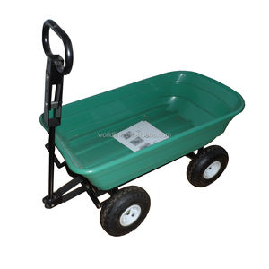 भारी शुल्क चार पहिया नर्सरी कार्ट उच्च गुणवत्ता वाले समुद्र तट प्लास्टिक गार्डन ट्रॉली के साथ स्टील पोस्ट पोर्टेबल और स्टैकयोग्य के साथ - Product Image 5