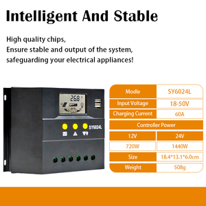 Pwm năng lượng mặt trời sạc điều khiển 12V24V tự động công nhận 60a50a40a LCD hiển thị thích hợp cho năng lượng mặt trời hệ thống năng lượng - Product Image 2