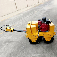 Mini-compacteur routier vibratoire à double tambour de 0,6 tonne avec pompe, moteur et composants essentiels