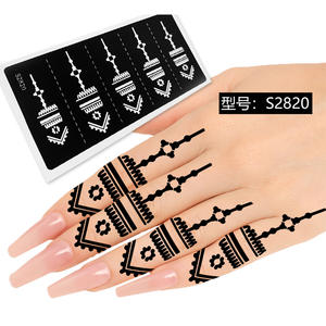 สติกเกอร์รอยสักเฮนน่าลายดอกไม้งานตามสั่งสติกเกอร์รอยสักชั่วคราวศิลปะบนร่างกายกันน้ำแม่แบบลายนิ้วมือปลอม - Product Image 4