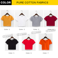 T-shirts personnalisés avec impression en relief, t-shirts unis pour impression, t-shirts courts, t-shirts crop top, design basique de haute qualité, style américain