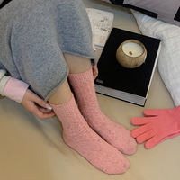 Chaussettes épaisses, chaussettes mi-mollet pour femmes, épaissies et chaudes pour l'automne et l'hiver, chaussettes en laine, chaussettes longues torsadées
