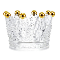 Dropship Bougeoirs modernes en verre avec couronne pour les mariages, les fêtes de Noël et la décoration intérieure.