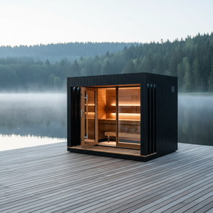 Sauna extérieur en bois de cèdre massif, design moderne, pour jardin - Product Image 3