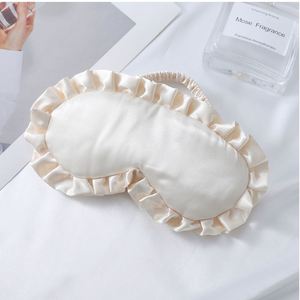 High Quality XR Ruffle Silk Fabric Cotton Material Breathable Eyemask with Shading <b>Light</b> Feature for Better <b>Sleep</b> at Home - Product Image 3