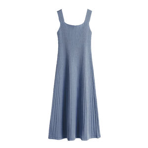 Suéteres informales personalizados Vestidos largos sin mangas Chalecos de punto estampados de color sólido Vestido de mujer - Product Image 1