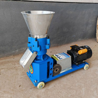 Nouvelle petite machine à granulés d'aliments pour animaux électrique mobile en acier inoxydable 100-300 kg/h pour volailles, poulets, bétail, usage domestique et agricole, à deux plateaux