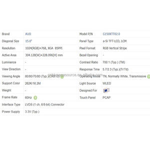 Retroiluminación TFT LCD de buena calidad Pantalla de panel LCD de 15 pulgadas 1024*768 G150XTT02.0 - Product Image 2