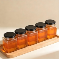 Vente chaude, échantillon gratuit d'usine, récipient alimentaire en verre transparent personnalisé de forme carrée, vide, 150 ml, pot de stockage avec couvercle à vis