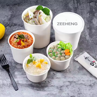 Boîte d'emballage alimentaire jetable personnalisée à bords arrondis 750 ml, contenants en papier kraft, bols à salade avec couvercles transparents pour nouilles