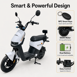 Motocicleta Eléctrica Resistente de 500W 48V para Adultos, Bicicleta Eléctrica Inteligente con Sensor, Scooter de Dos Ruedas (Sin Batería) - Product Image 4