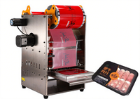 Machine de scellage entièrement automatique pour gobelets, scelleuse de barquettes en plastique, machine d'emballage en aluminium/film pour gobelets à thé au lait, pour le stockage de viande et de légumes