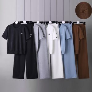 Conjunto de pantalón de pierna ancha de punto de seda helada de alta gama transfronterizo para <span class=keywords><strong>mujer</strong></span>, de <span class=keywords><strong>verano</strong></span>, holgado, adelgazante, informal, deportivo, con letras - Product Image 4