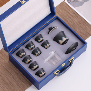 Service à thé Kung Fu haut de gamme pour la maison, ensemble de voyage portable, petit coffret cadeau, bol à couvercle Sancai, tasse à thé - Product Image 3