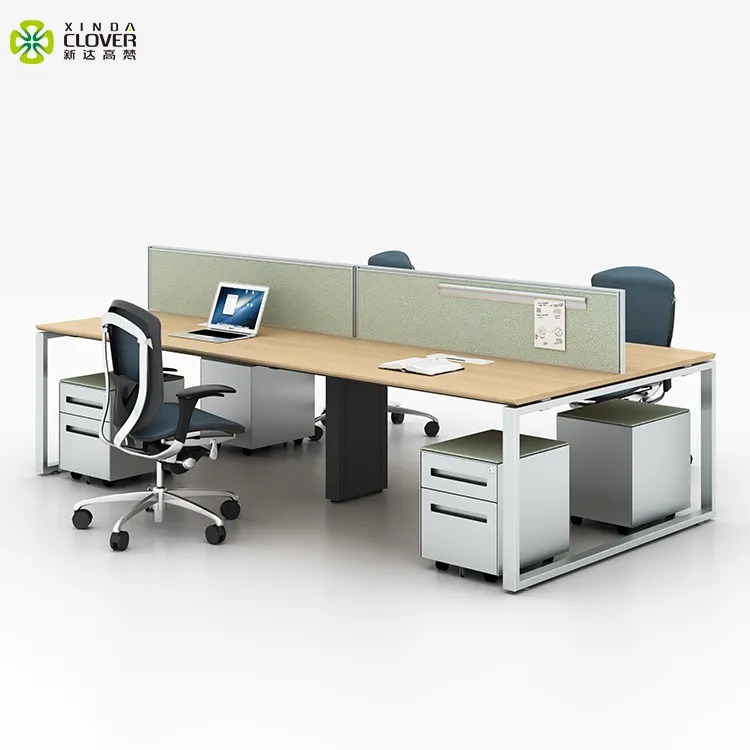 Fabrik preis Modular 4 Personen Schreibtisch Melamin platte 25mm Workstation Schreibtisch Büromöbel