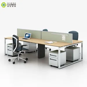 Factory Price Modular 4 Person Office Desk Melamine Board 25mm Workstation Desk Office Furniture