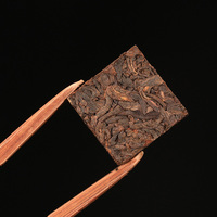 Mini-brique de thé Puerh carrée dorée, thé en vrac fermenté pressé
