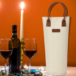 Single Insulated Thermal <strong>Wine</strong> Bottle Tote Cooler Bag <strong>with</strong> Sturdy <strong>Handle</strong> Convenient Travel <strong>Wine</strong> <strong>Carrier</strong> Holder Bag - Product Image 4