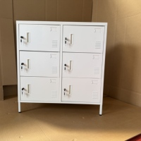Armoire de rangement métallique moderne robuste à 6 portes avec pieds pour bureau, salon et hôpital