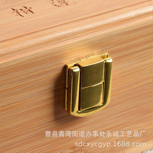 Boîte en bois de bambou carrée verrouillable pour bijoux, emballage cadeau, boîte de rangement, 7 cm de haut, pour usage artisanal et cadeau - Product Image 3