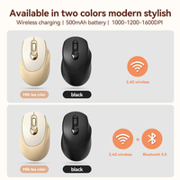 Souris Ergonomique Silencieuse Rechargeable Sans Fil 2.4G BT5.0 Double Mode pour Ordinateur Portable et PC de Bureau