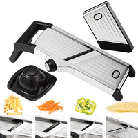 Mandoline professionnelle multifonctionnelle en acier inoxydable avec lames réglables pour couper les légumes et les pommes de terre, idéale pour une utilisation quotidienne en cuisine
