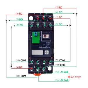 Relè Intermedio RXM 8 Pin DPDT - Pulsante di Test con Indicatore LED 2NO 2NC Controllo Industriale RXM2AB2B7 24VDC 12A - Product Image 4