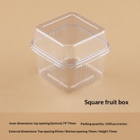 Boîte d'emballage alimentaire carrée transparente pour mousse, crème, pudding aux fruits, gâteau aux fruits, crème glacée, en plastique PET