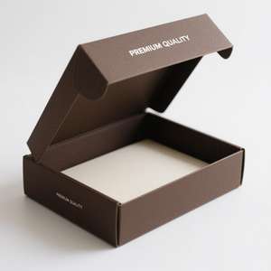 Элитная подарочная упаковка из коричневого картона с золотым тиснением для доставки и упаковки подарков - Product Image 3