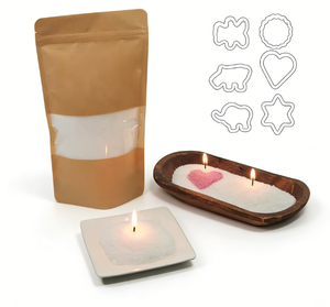 Kit de fabrication de bougies en sable LANJO DIY, sable coloré pour bougies avec bol en bois, moule et mèches pour la décoration de la maison, les mariages et les fêtes - Product Image 1