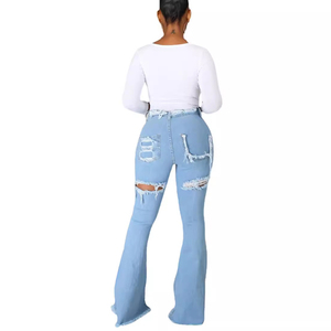 Jeans Ajustados de Cintura Alta para Mujer, Estilo Desgarrado, a la Moda - Product Image 6