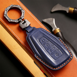 Housse de clé de voiture en cuir véritable pour Geely Binyue Boyue Borui accessoires Clés Coque de clé de voiture faite à la main - Product Image 1