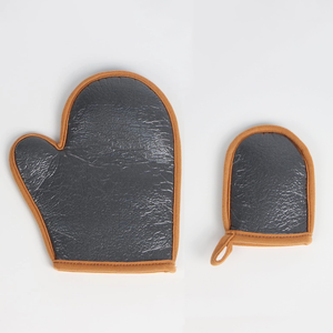 Ensemble de 4 pièces en velours brun naturel pour <span class=keywords><strong>autobronzant</strong></span> corporel, applicateur dorsal, <span class=keywords><strong>gant</strong></span> exfoliant, applicateur dorsal pour <span class=keywords><strong>autobronzant</strong></span>, ensemble de mitaines bronzantes - Product Image 3