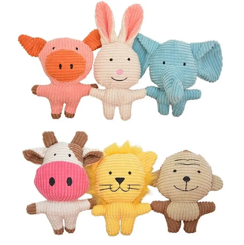 Hot Sale Cute Animal Plush Dolls Funny Squeaky Puppy Teeth Interactive Toys Pets Chew Toys