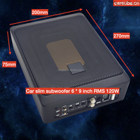 Subwoofer de voiture 6*9 pouces, subwoofer fin pour voiture, RMS 200W, basses puissantes, subwoofer actif sous le siège de voiture