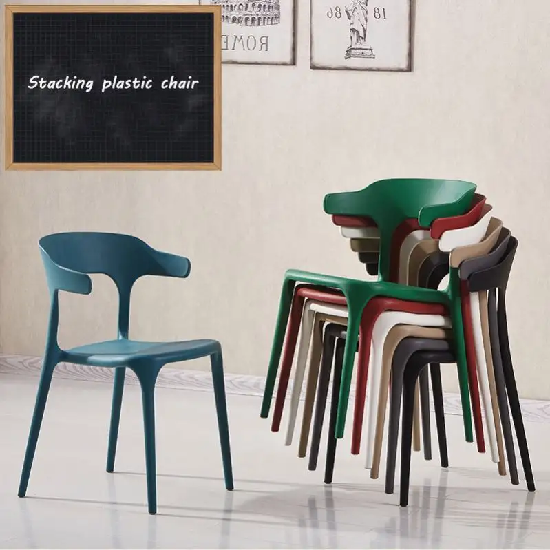 Ucuz yemek odası mobilyası istiflenebilir tam plastik sandalye renkli plastik yemek sandalyesi