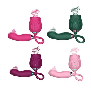 Amazon Hot Koop Volwassen Rose Sex Toy Zuigen Vibrerende Ei Clit Zuigen Speelgoed 2 In 1 Vrouwelijke Rose Uitgebreide Vibrator