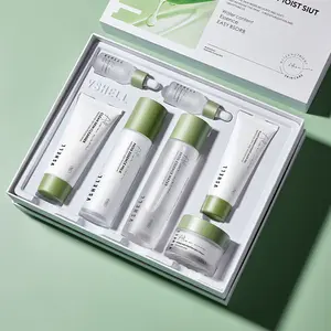 Hot Selling Pflanzen essenz Aloe Vera Hautpflege set Beruhigende Hyaluron säure Gesichts pflege Set Aloe Facial Kit Geschenk box