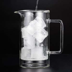 Cafetière à pression moderne en verre transparent double couche grande capacité avec couvercle, tasse filtrante graduée, infuseur à thé - Product Image 4