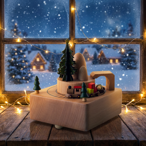 Nueva Caja Musical de Madera Hecha a Mano con Mecanismo de Cuerda <span class=keywords><strong>para</strong></span> Regalos Navideños - Product Image 1