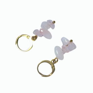 Pendientes de Cuarzo Rosa con Piedras en Forma de Gota, Hechos a Mano, Joyería Colgante para Fiestas, Uso Diario, Regalo - Product Image 3