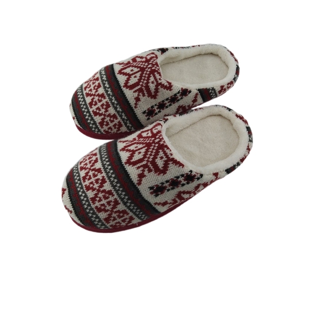 Cheaper Price Ladies' Soft Yarn Knitted Slippers Memory Foam Anti-Slip Sole Knitted House Ladies Slippers
