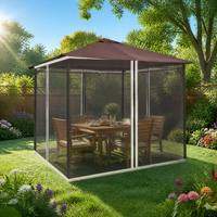 Tente d'auvent d'extérieur pliante monocouche Grandes familles Gazebos portables étanches moustiquaire Camping Randonnée Toit en polyester