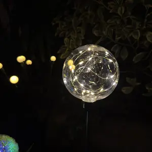 Solar Garden Lawn Stake Light Outdoor Ball Reed Light Waterproof IP65 Copper Wire Solar Light Decor Walkway Yard Christmas Path