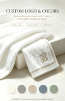 Wholesale Custom Eco-Friendly Absorbent Antibacterial High-Quality 100% Cotton Embroidery Solid Color Hotel Towel Set