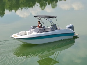 Vente directe usine – Bateau de sport multifonctionnel de 5,8 m (19 pieds) à coque en fibre de verre pour ski nautique et pêche récréative avec moteur - Product Image 3