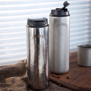 Pique-nique en plein air tasse à café en titane pur tasse Portable presse française cafetière avec passoire en titane Camping voyage cafetière - Product Image 6
