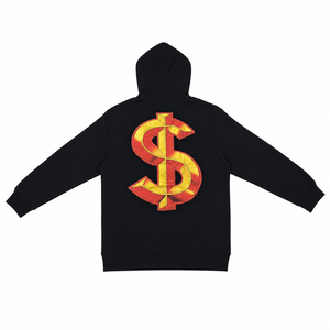 <span class=keywords><strong>Felpa</strong></span> <span class=keywords><strong>con</strong></span> Cappuccio Oversize <span class=keywords><strong>Nera</strong></span> da Uomo <span class=keywords><strong>con</strong></span> Stampa Grafica <span class=keywords><strong>Scheletro</strong></span> e Banconote Dorate sul Retro, Stile Hip Hop Streetwear - Product Image 3