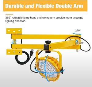Lampes rotatives 30W 50W pour remorques, quais, conteneurs, éclairage de quai de chargement <span class=keywords><strong>LED</strong></span>, éclairage de quai de chargement à double bras, éclairage <span class=keywords><strong>LED</strong></span> pour quai de chargement - Product Image 3
